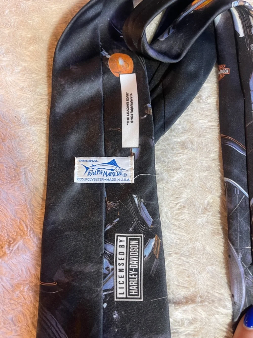 Vintage Harley-Davidson Motorcycle Graphic Tie